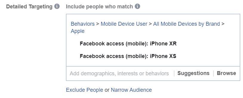 Include mobile devices as targeting in Facebook Ads Manager