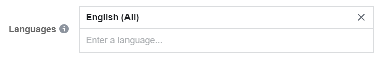 Targeting Language English in Facebook Ads Manager