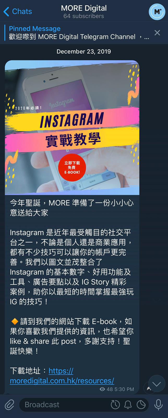 Telegram Promotion of Ebook