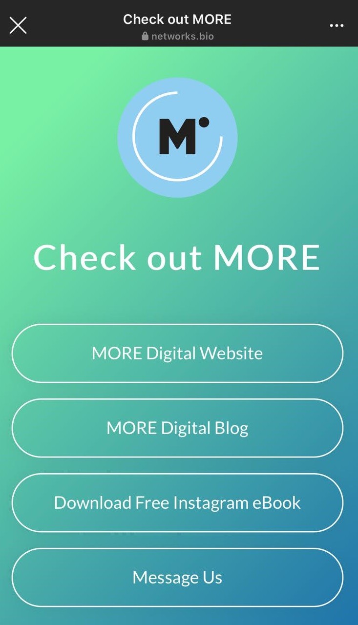 Bio Link Landing Page Example