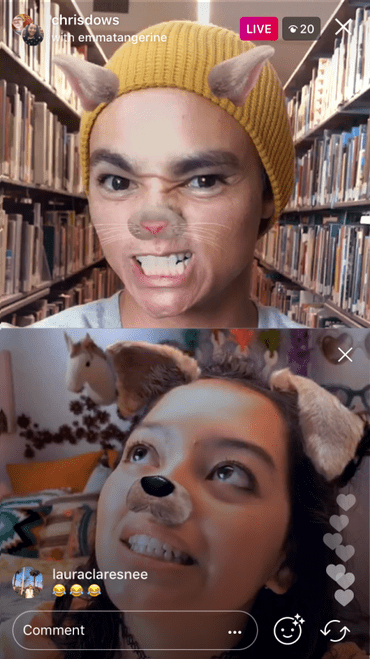 Instagram live with friends stories