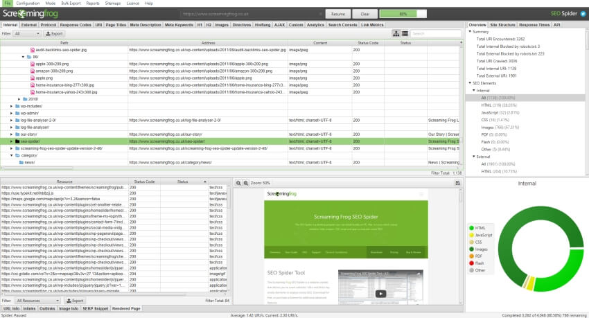 Screaming Frog Tools UI