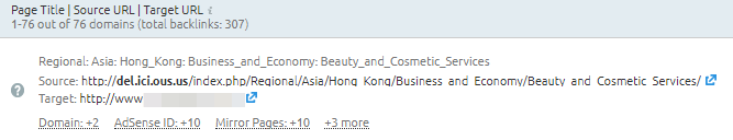 1st link on Semrush