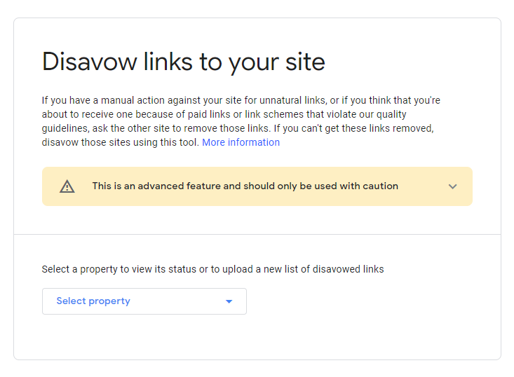 Google Search Console Disavow Link Tool