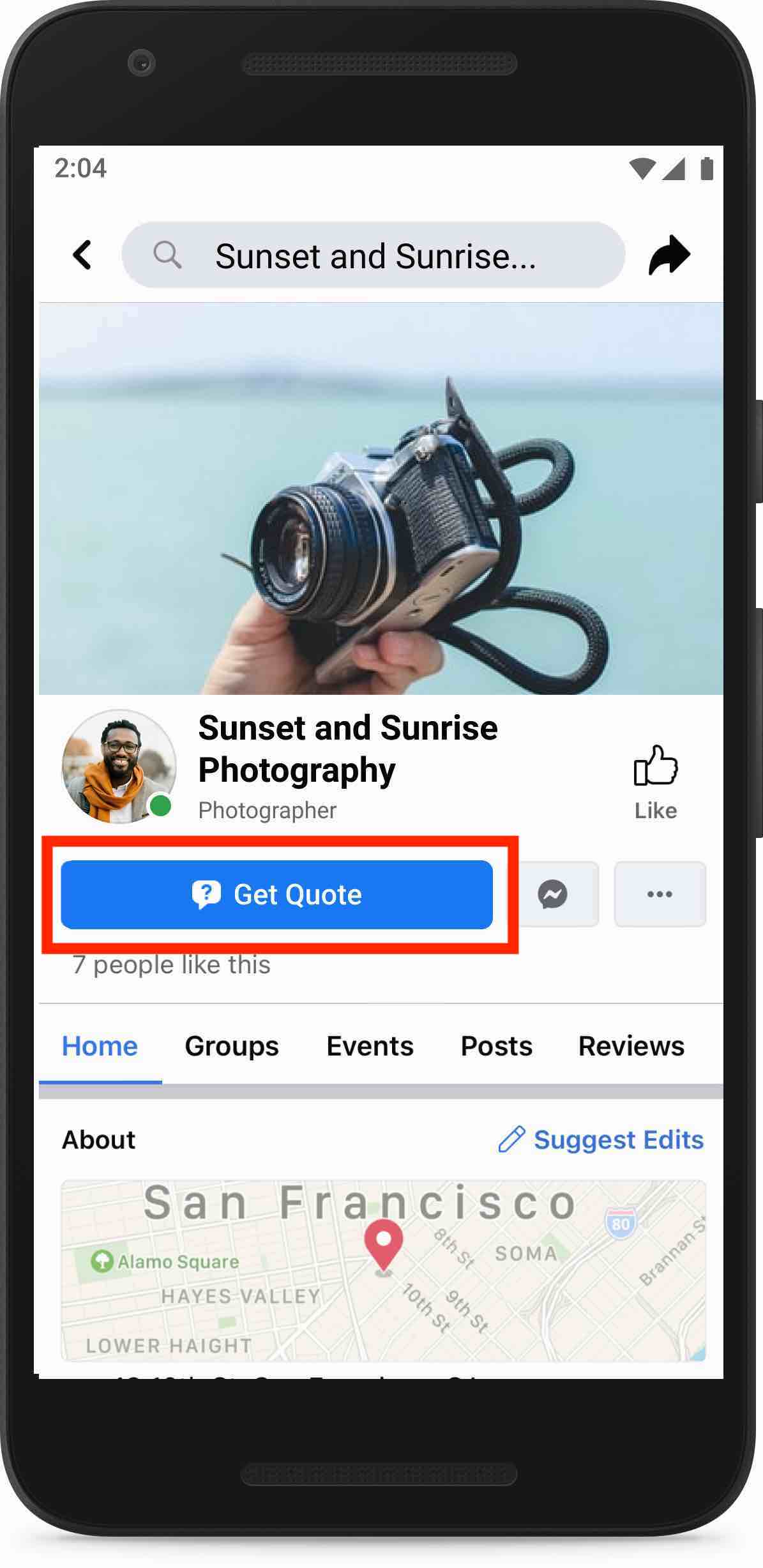 Facebook Messenger 新功能－Get Quote