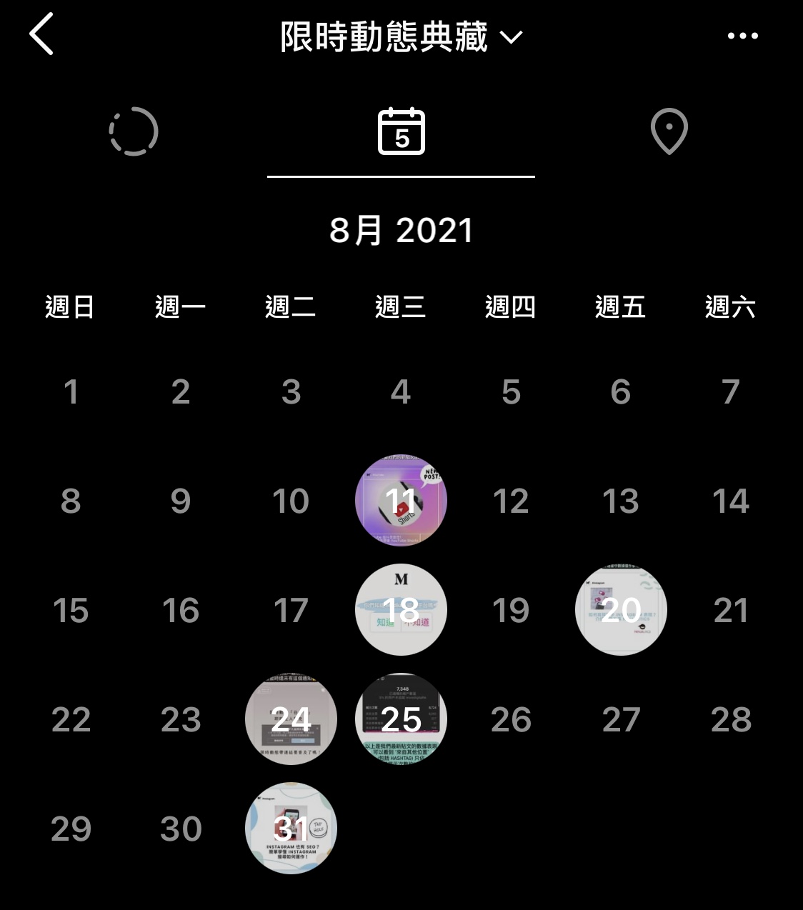 8月份發佈IG Story數量