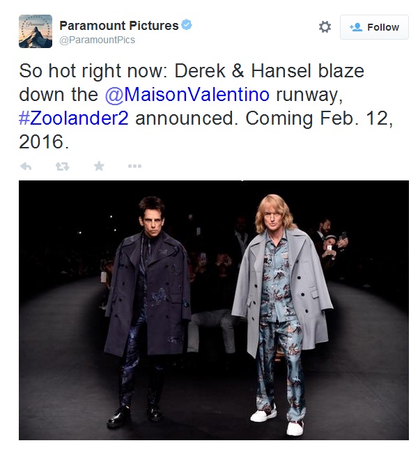 Zoolander 2 Marketing