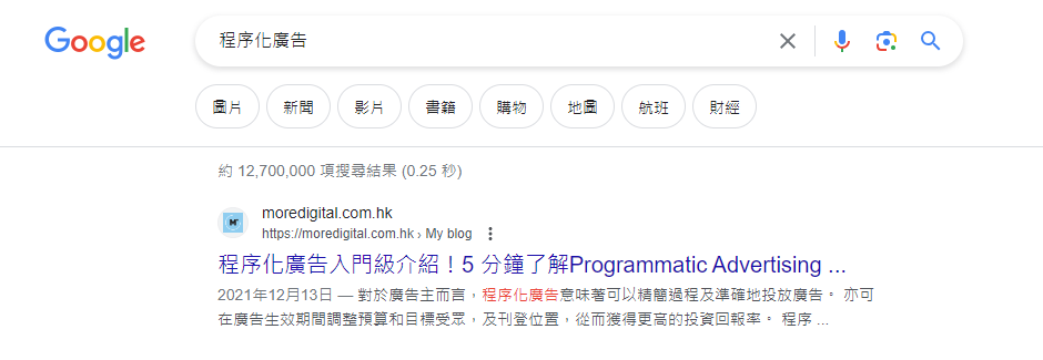 MORE Programmatic ad keywords