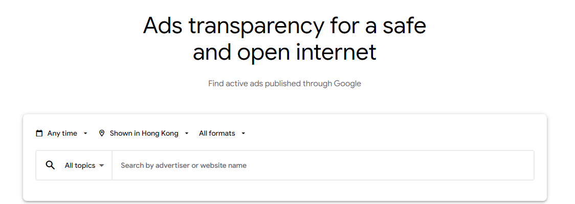 Google Ad Transpency