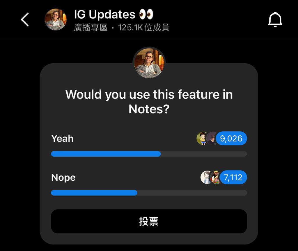 Instagram Broadcast Voting Function