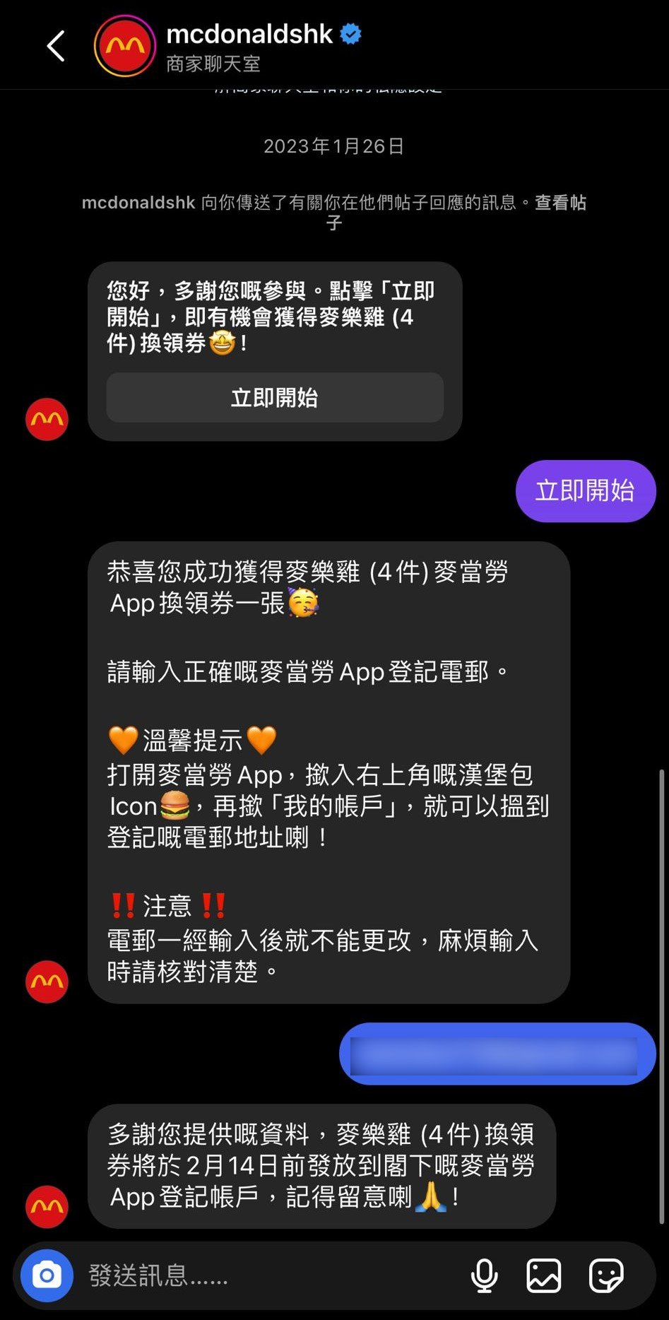 mcdonalds chatbot conversation