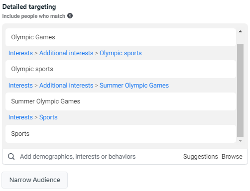 meta ads - detail targeting